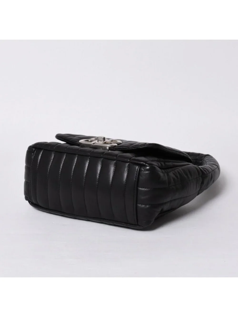 Balenciaga Monaco Shoulder Bag Black Silver Calfskin